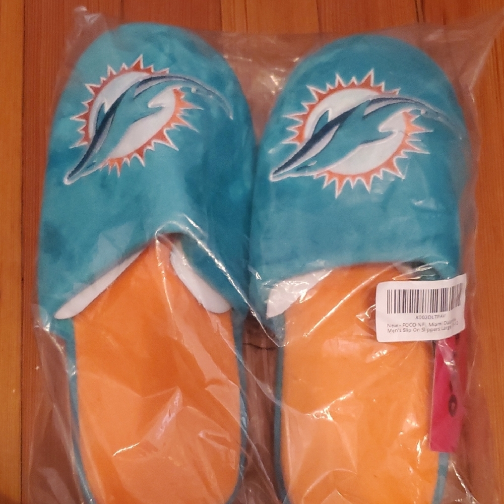 Teal and Orange Dolphins Slippers